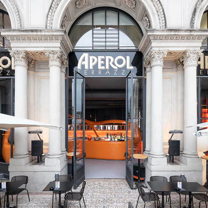 front door and patio at terrazza aperol in milan