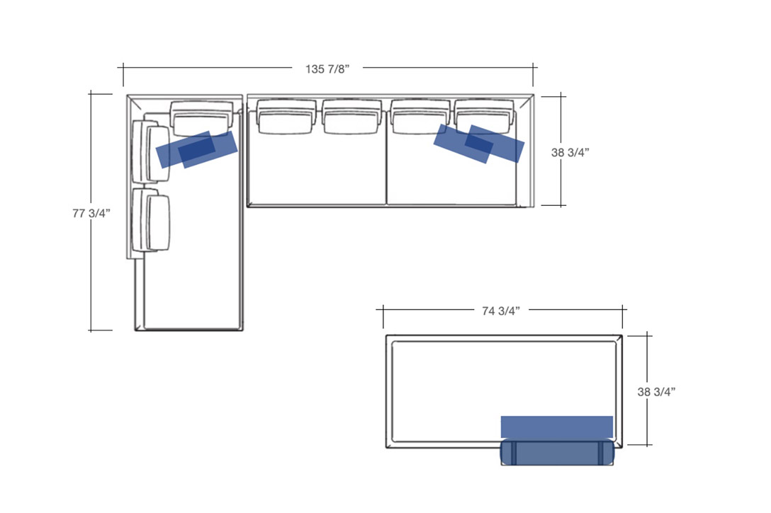 layout of b&b italia atoll sofa on sale at studio como