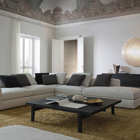 poliform dune sectional sofa in situ