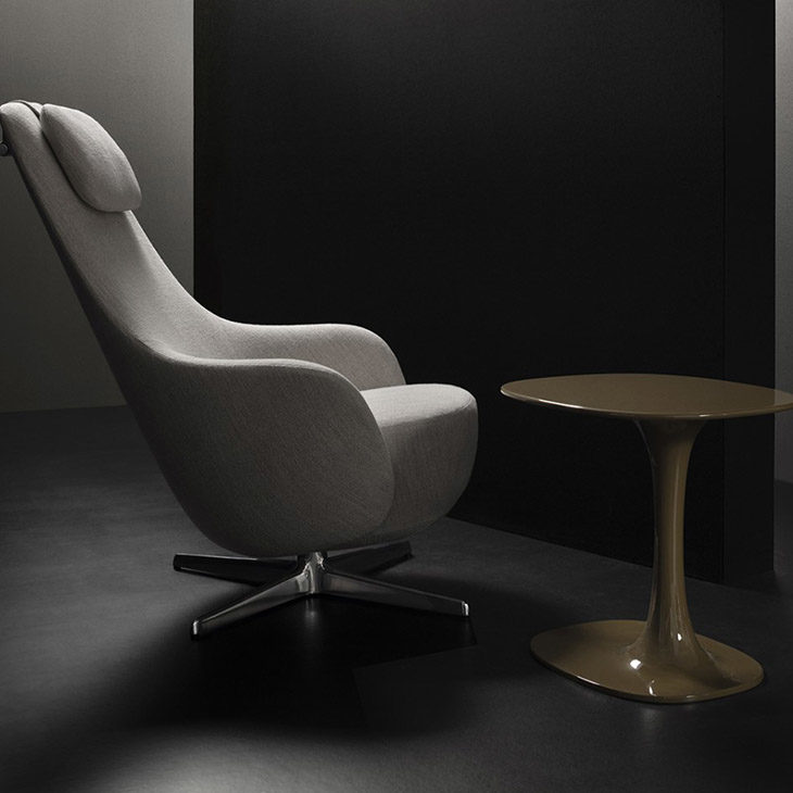 b&b italia harbor armchair and awa side table in situ