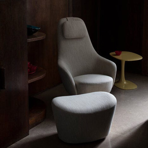 b&b italia harbor armchair and awa side table in situ