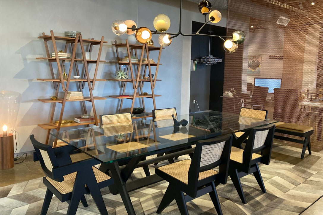 cassina capitol complex dining table and chairs in situ
