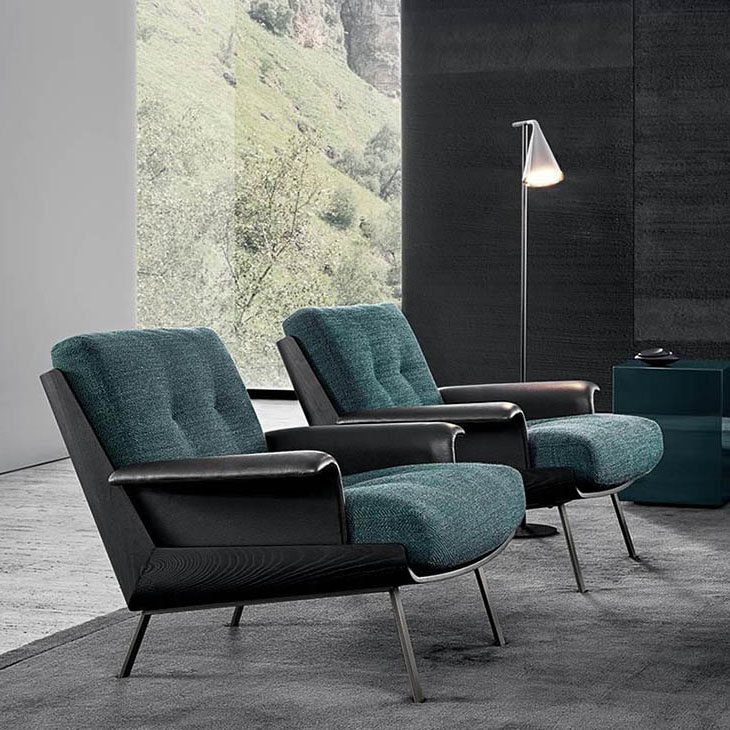 minotti daiki armchairs in situ