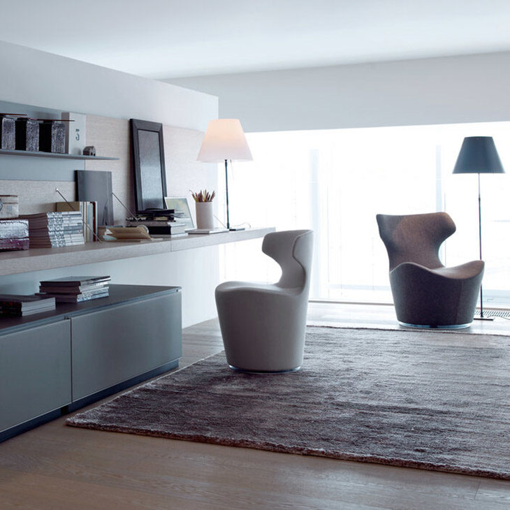 b&b italia mini papilio armchairs in situ