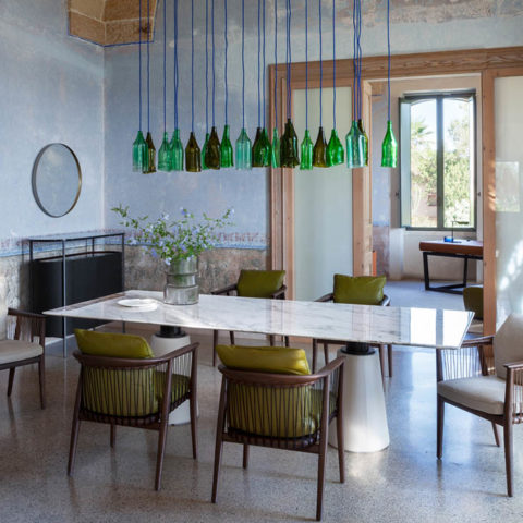 poltrona frau viola dining chairs in situ