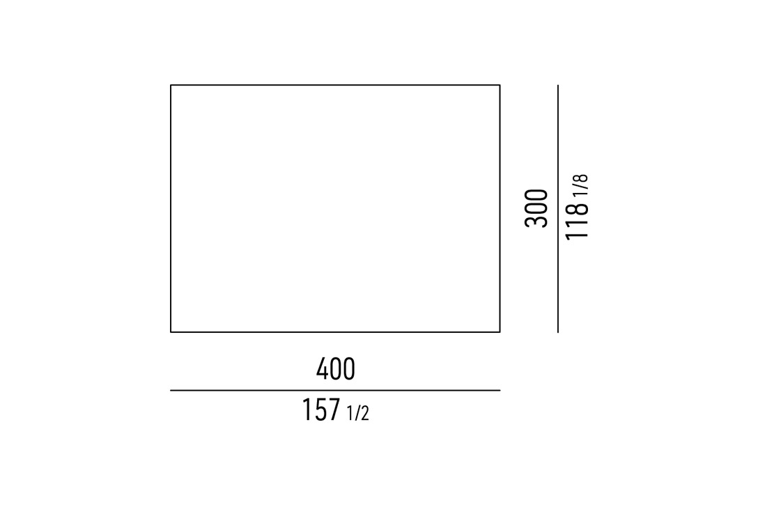 line drawing and dimensions for a minotti osaka rug