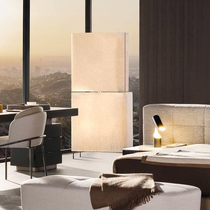 minotti blanche floor lamp in situ