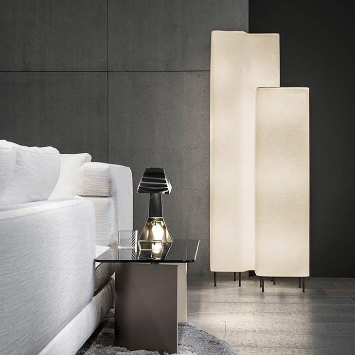 minotti blanche floor lamps in situ