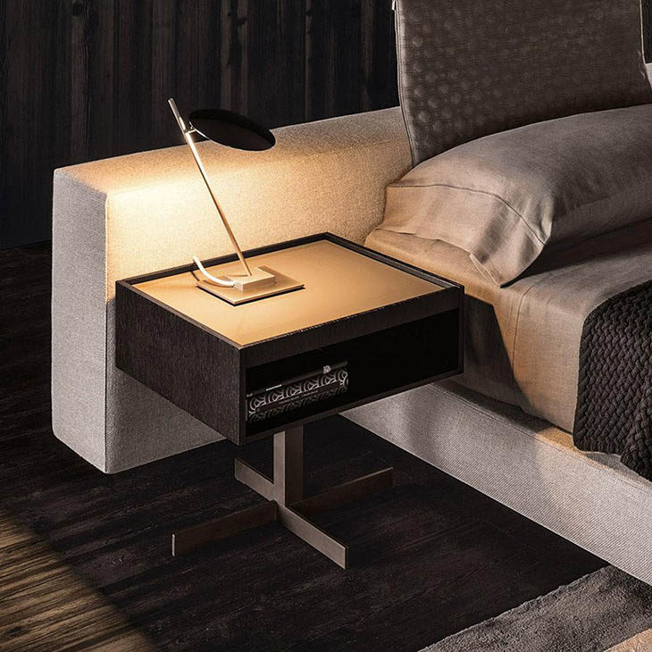 minotti close nightstand in situ