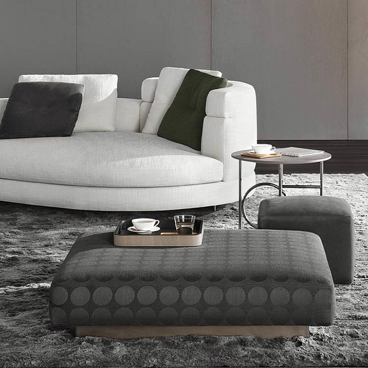 minotti damier ottomans in situ