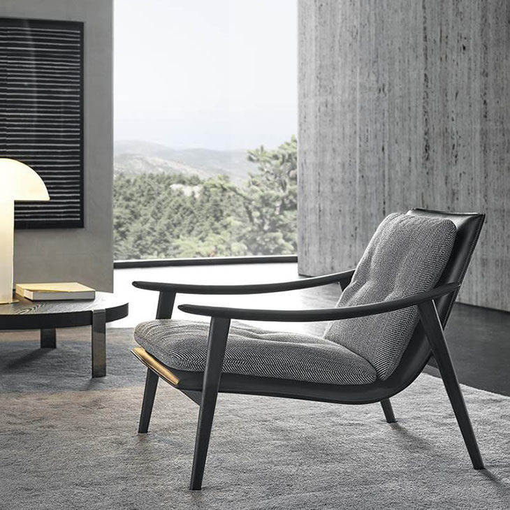 minotti fynn armchair in situ