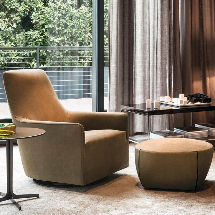 minotti portofino bergere and capri pouf