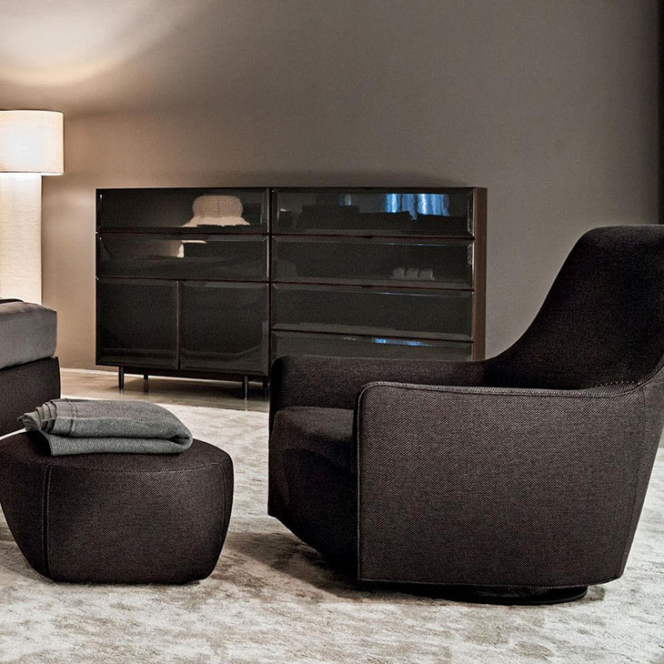 minotti portofino bergere and capri pouf