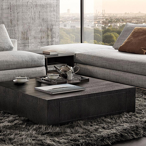 minotti solid coffee table in situ