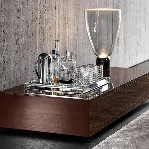 minotti solid coffee table in situ