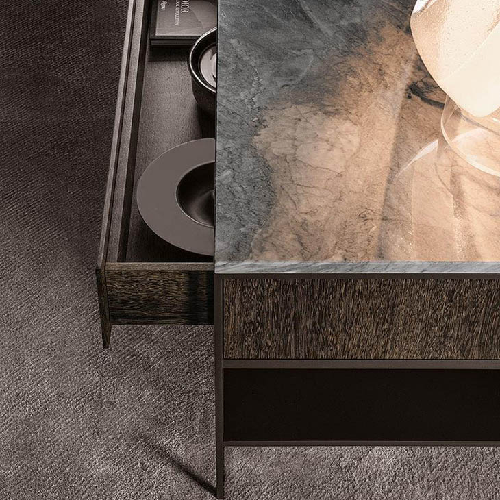 minotti calder bronze console table in situ