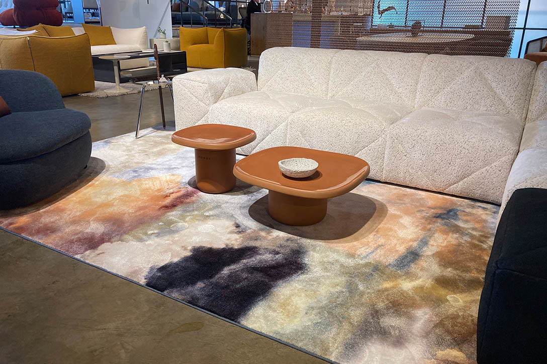 moooi walking on clouds rug in situ