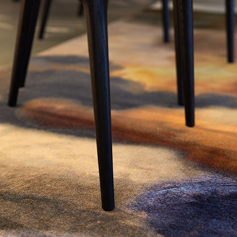 moooi walking on clouds rug in situ