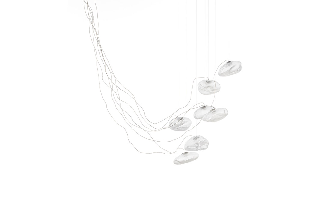 bocci 73.7 sculptural cable pendant light off