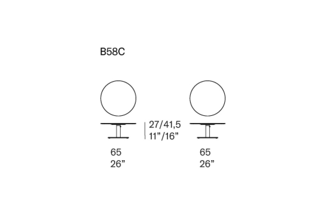 line drawing of a paola lenti giro side table
