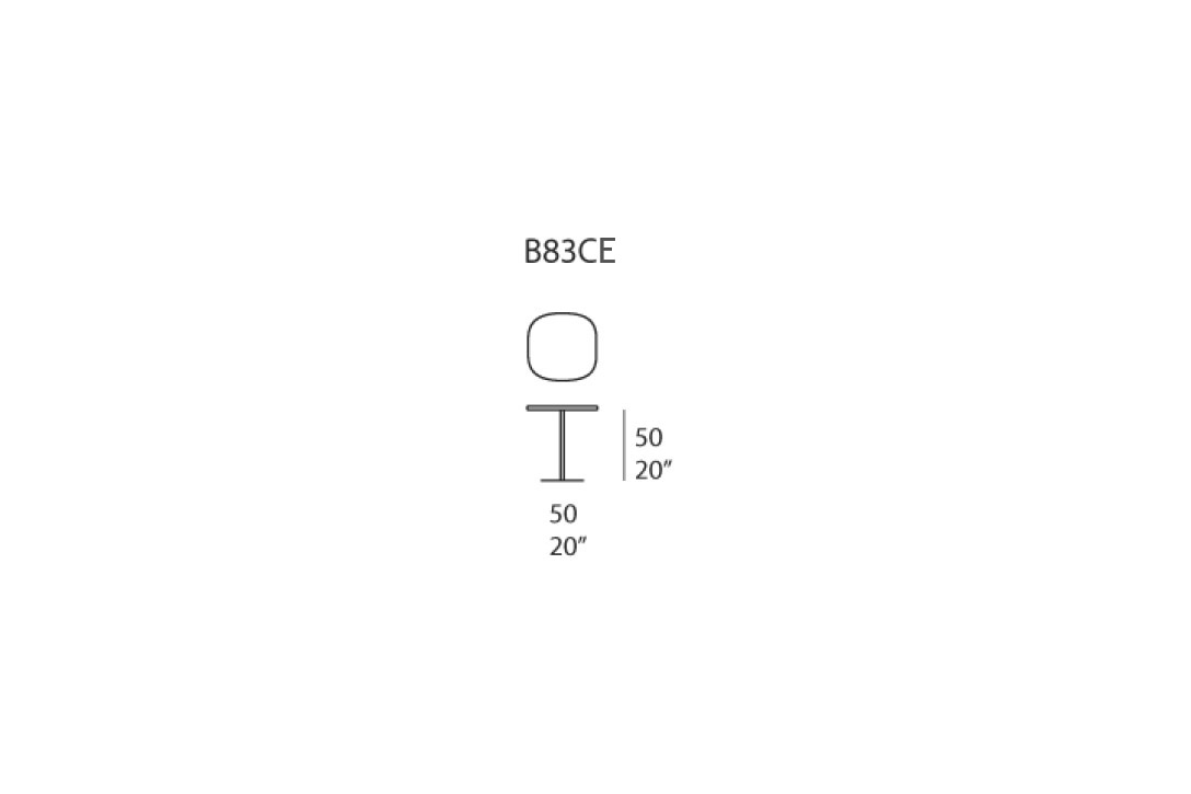 line drawing of a paola lenti strap side table