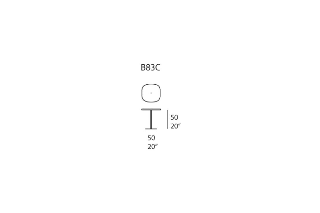 line drawing of a paola lenti strap side table