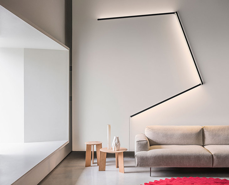 vibia sticks wall light in situ