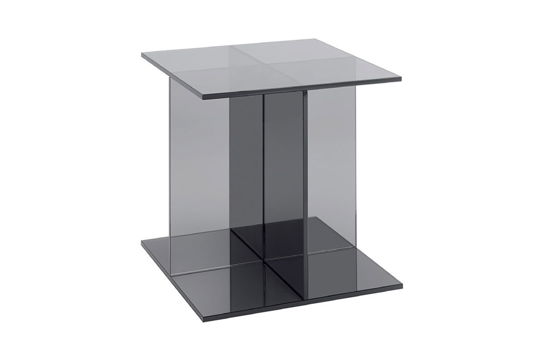 e15 vier side table smoke grey