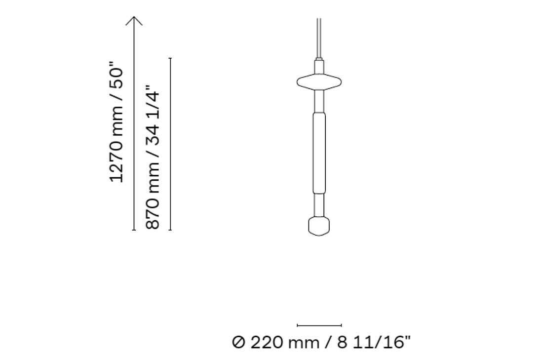 line drawing lasvit cipher pendant light vertical s