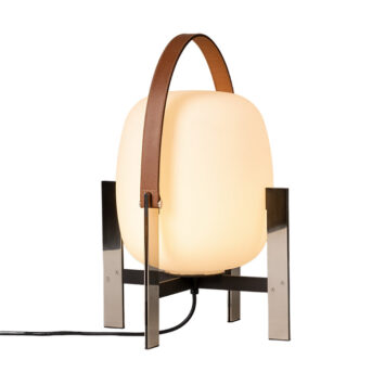 Cesta Metálica Table Lamp, Leather Handle