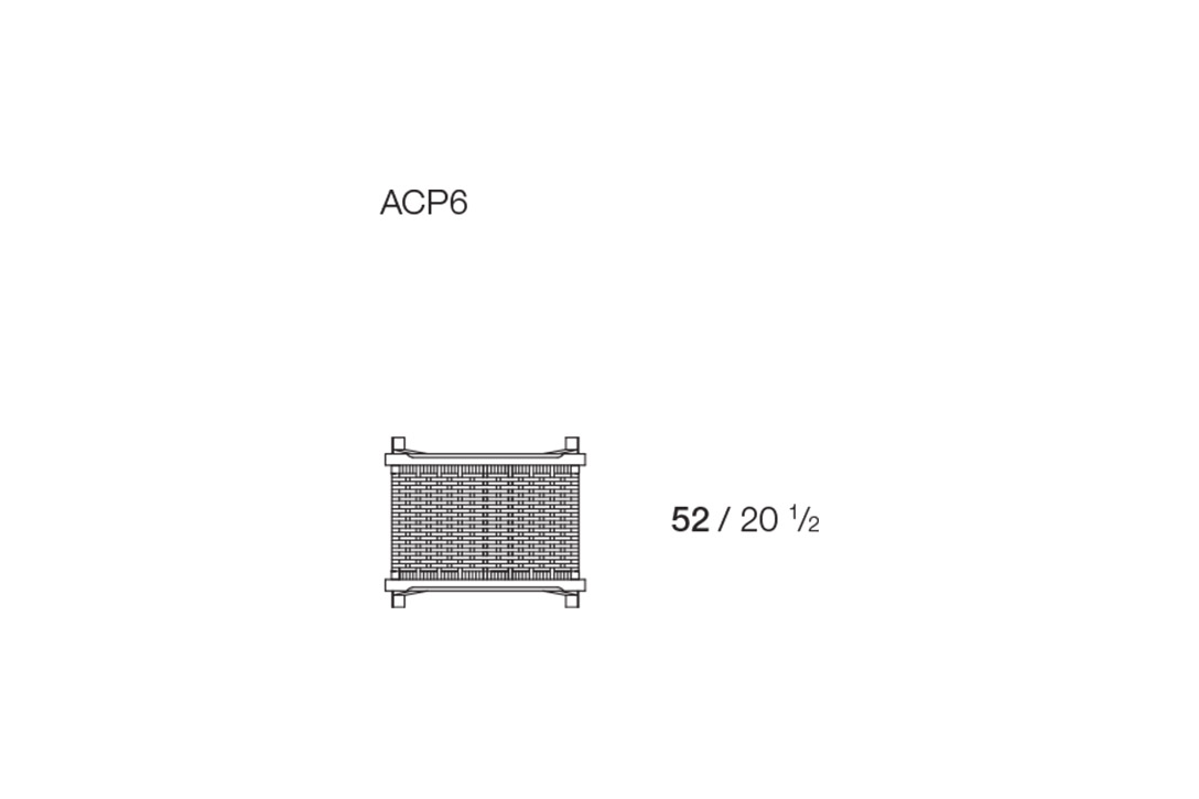 line drawing and dimensions for maxalto sella bench ACP6