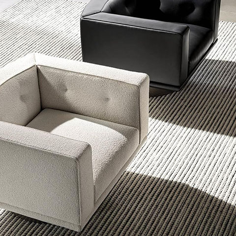 minotti sally armchairs in situ