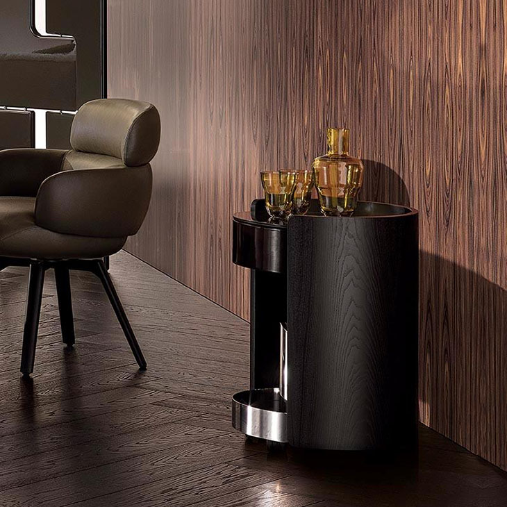 minotti journey bar cart in situ