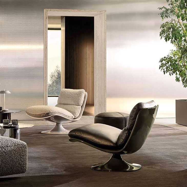 minotti patti armchairs in situ