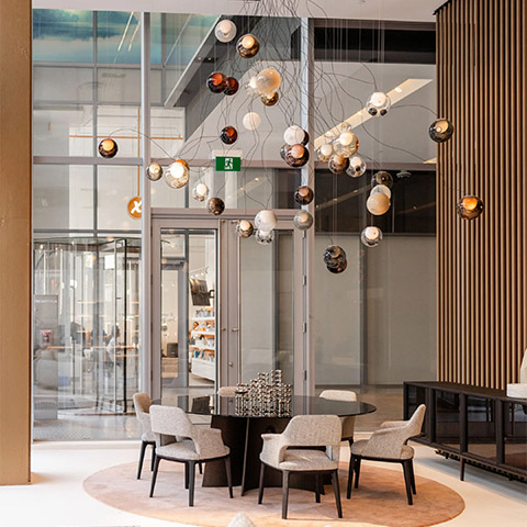 bocci 28.13 sculptural cable pendant light in situ