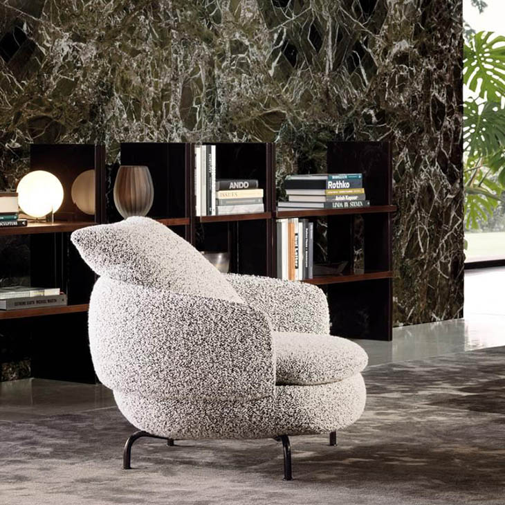minotti vivienne armchair fixed in situ