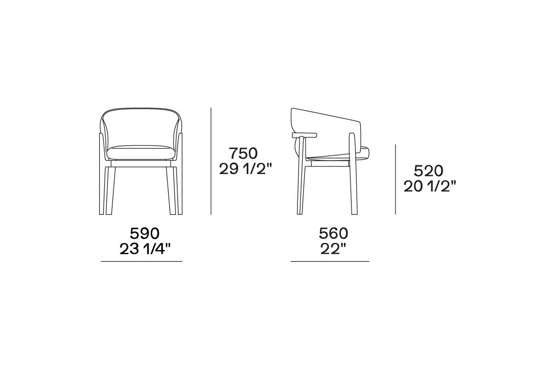 line drawing poliform leopold dining chair